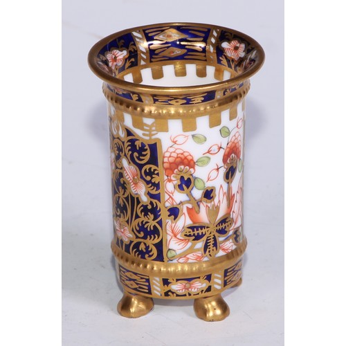 609 - A Royal Crown Derby 1128 Imari miniature ovoid vase, 8cm high, printed mark; an atomizer; etc. (5)