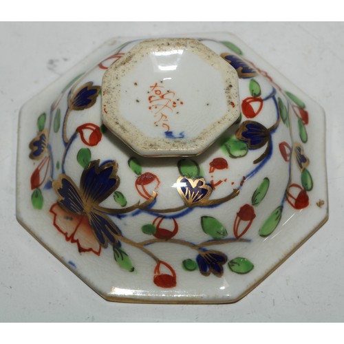 610 - A Royal Crown Derby 1128 Imari pattern miniature teacup and saucer, the saucer 7cm diam, printed mar... 