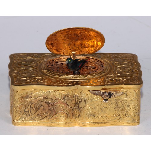 407 - An early 20th silver-gilt singing bird automaton box, Swiss or German, possibly by Karl Griesbaum, i... 