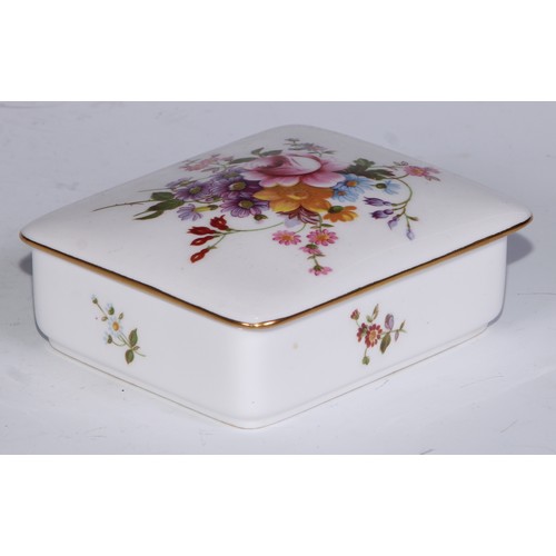 651 - A Royal Crown Derby Posies pattern flared vase, 14cm diam, printed mar; dressing table boxes; milk j... 