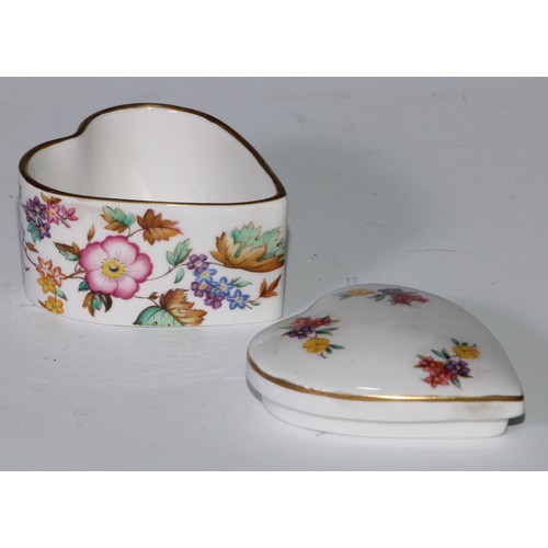 651 - A Royal Crown Derby Posies pattern flared vase, 14cm diam, printed mar; dressing table boxes; milk j... 