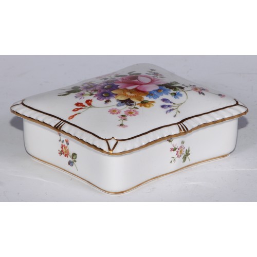 651 - A Royal Crown Derby Posies pattern flared vase, 14cm diam, printed mar; dressing table boxes; milk j... 