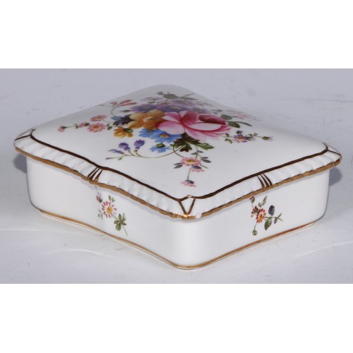 651 - A Royal Crown Derby Posies pattern flared vase, 14cm diam, printed mar; dressing table boxes; milk j... 