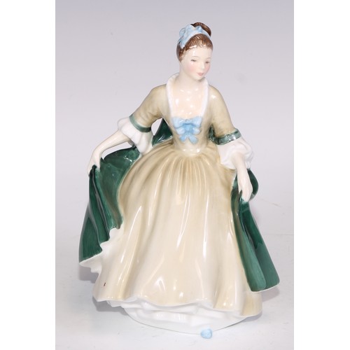 749 - A Royal Doulton figure, Grace, HN2318, 19.5cm, green printed marks; others, including Adrienne, Shar... 