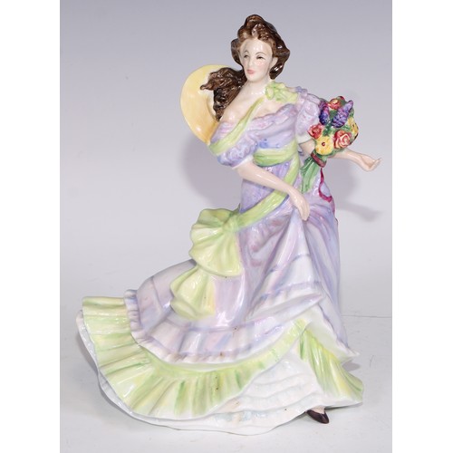 749 - A Royal Doulton figure, Grace, HN2318, 19.5cm, green printed marks; others, including Adrienne, Shar... 