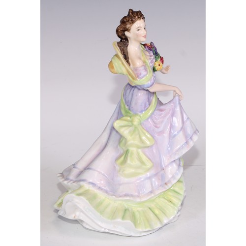 749 - A Royal Doulton figure, Grace, HN2318, 19.5cm, green printed marks; others, including Adrienne, Shar... 