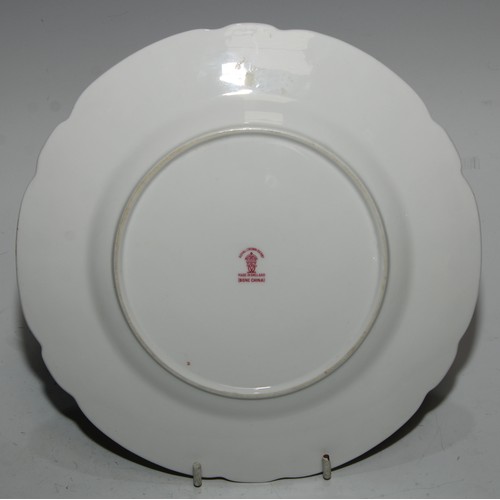 615 - A Royal Crown Derby 1128 pattern shaped circular dessert plate, 23cm diam, printed mark in pink; ano... 