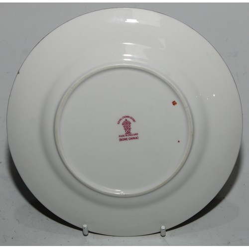 615 - A Royal Crown Derby 1128 pattern shaped circular dessert plate, 23cm diam, printed mark in pink; ano... 