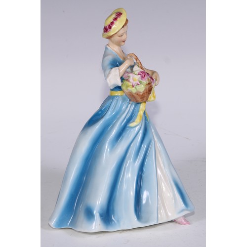 756 - A Royal Worcester figure, The Harpist, modelled by Ethelwyn Baker, 22cm high, printed and painted ma... 