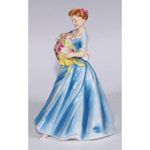 756 - A Royal Worcester figure, The Harpist, modelled by Ethelwyn Baker, 22cm high, printed and painted ma... 