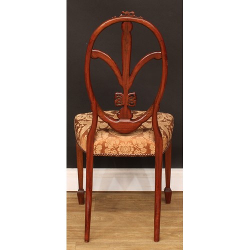 472 - A set of eight Hepplewhite Revival dining chairs, comprising six side chairs and a pair of carvers, ... 