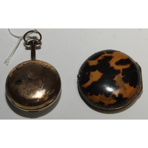 55 - An early George III tortoiseshell pair cased pocket watch, by John Green, Martin's Court, London, 4c... 