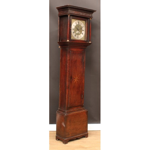 364 - A George III oak longcase clock, 31cm square brass dial inscribed Stripling, Lichfield, silvered cha... 