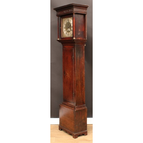 364 - A George III oak longcase clock, 31cm square brass dial inscribed Stripling, Lichfield, silvered cha... 