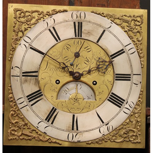 364 - A George III oak longcase clock, 31cm square brass dial inscribed Stripling, Lichfield, silvered cha... 