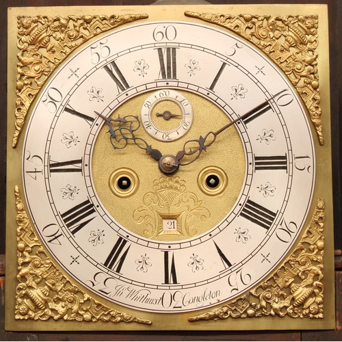 368 - A John Whitehurst longcase clock movement, 30.5cm square brass dial inscribed Jno Whithurst (sic), C... 