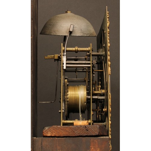 368 - A John Whitehurst longcase clock movement, 30.5cm square brass dial inscribed Jno Whithurst (sic), C... 