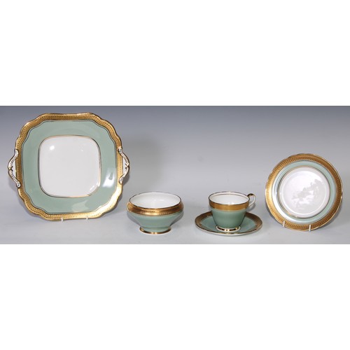 759 - An Aynsley tea service, for eight, comprising cups, saucers, side plates and a bread and butter plat... 