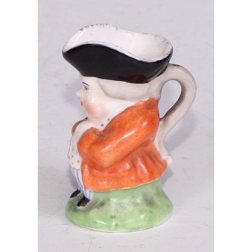 793 - A Sampson Hancock Derby miniature toby jug, 4.5cm high, red mark; others, similar (6)