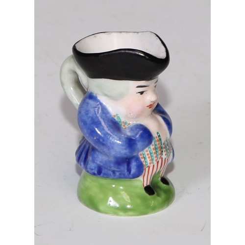 793 - A Sampson Hancock Derby miniature toby jug, 4.5cm high, red mark; others, similar (6)