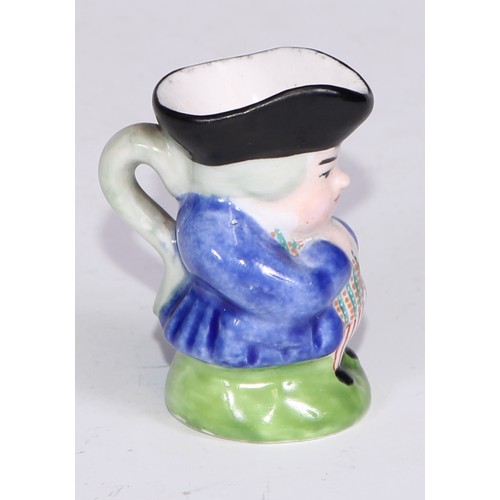 793 - A Sampson Hancock Derby miniature toby jug, 4.5cm high, red mark; others, similar (6)