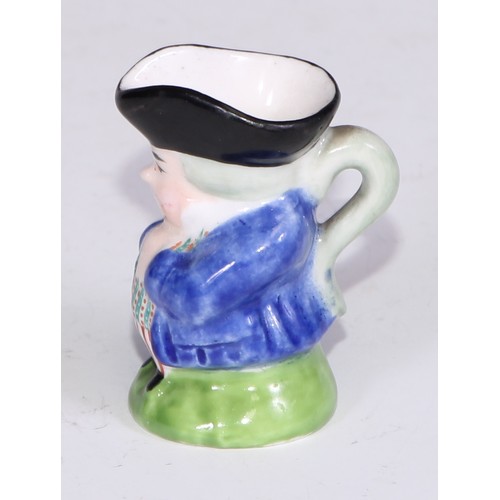 793 - A Sampson Hancock Derby miniature toby jug, 4.5cm high, red mark; others, similar (6)