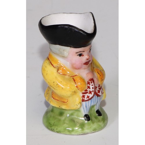 793 - A Sampson Hancock Derby miniature toby jug, 4.5cm high, red mark; others, similar (6)