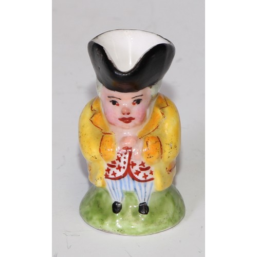 793 - A Sampson Hancock Derby miniature toby jug, 4.5cm high, red mark; others, similar (6)