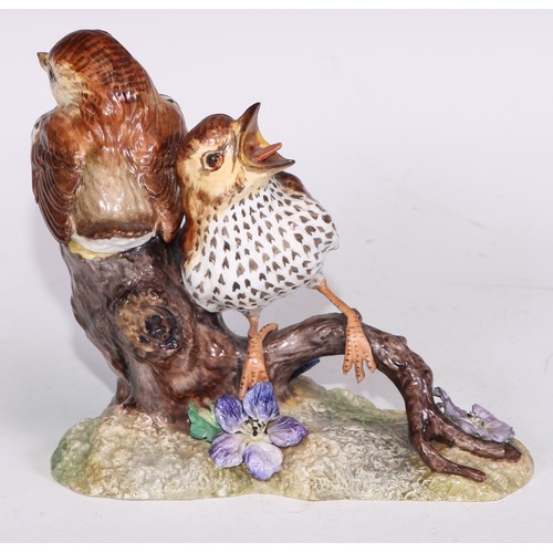 641 - A Royal Crown Derby model of an owl, printed mark; another, woodpecker; others (6)