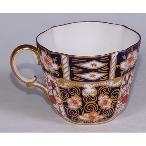 618 - A Royal Crown Derby 2451 pattern fluted part tea service, printed marks; etc