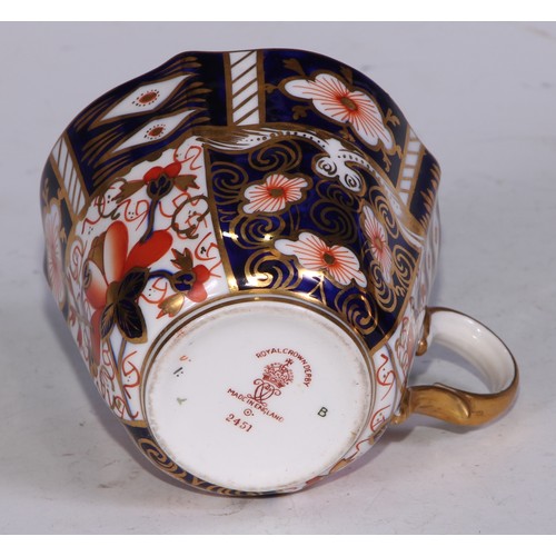 618 - A Royal Crown Derby 2451 pattern fluted part tea service, printed marks; etc