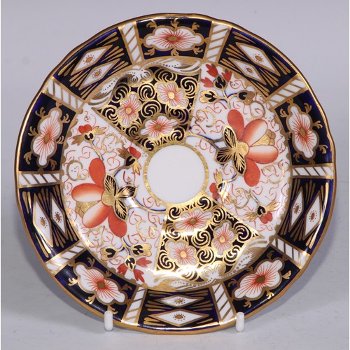 618 - A Royal Crown Derby 2451 pattern fluted part tea service, printed marks; etc