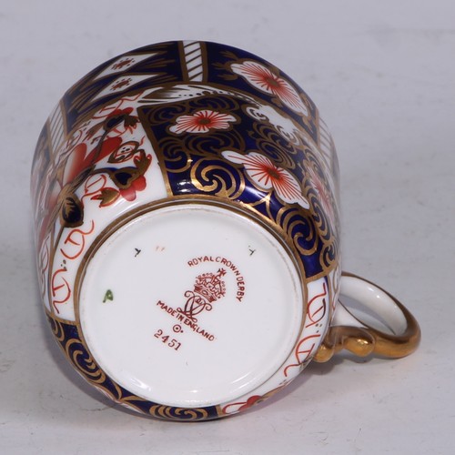 618 - A Royal Crown Derby 2451 pattern fluted part tea service, printed marks; etc