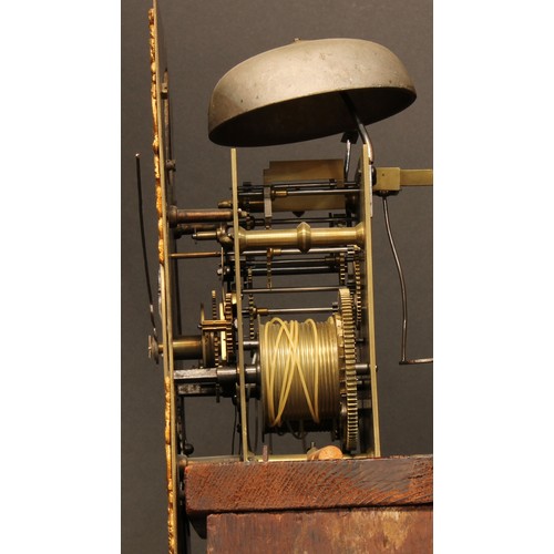 363 - A George III oak longcase clock, 31cm square brass dial inscribed Henry Banister, Litchfield (sic), ... 