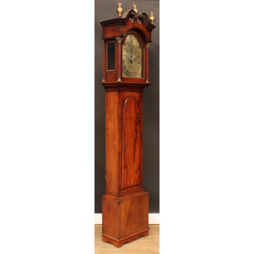 365 - A George III Scottish mahogany longcase clock, 30.5cm arched brass dial inscribed John Lane, Aberdee... 