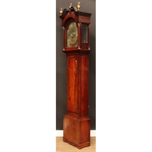 365 - A George III Scottish mahogany longcase clock, 30.5cm arched brass dial inscribed John Lane, Aberdee... 