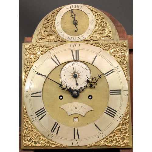 365 - A George III Scottish mahogany longcase clock, 30.5cm arched brass dial inscribed John Lane, Aberdee... 