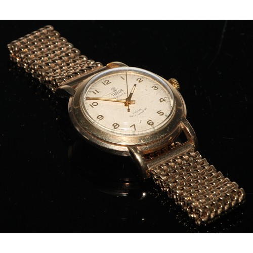 66 - A 9ct gold Tudor Prince self-winding gentleman's wristwatch, 2.75cm champagne dial applied with Arab... 