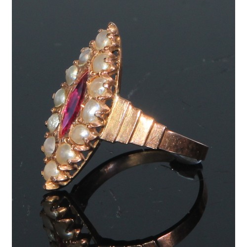 117 - A 19th century 15ct gold cluster set with 10 multi-coloured facet cut stones; an 18ct gold ring set ... 