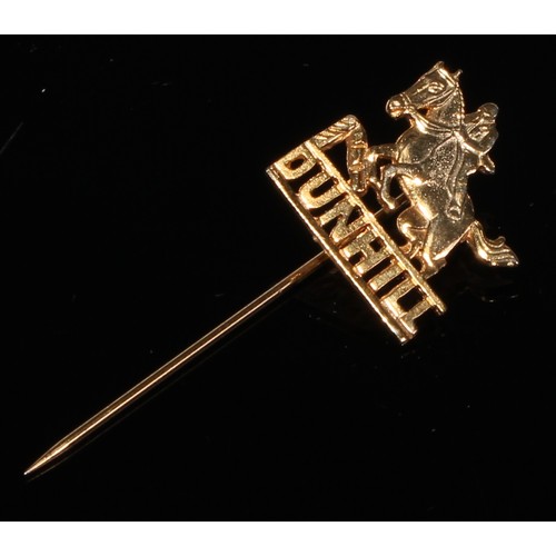 130 - A 19th century stick pin, carved as a Monkeys head;  Dunhill jumping horse;  Essex crystal type fox;... 