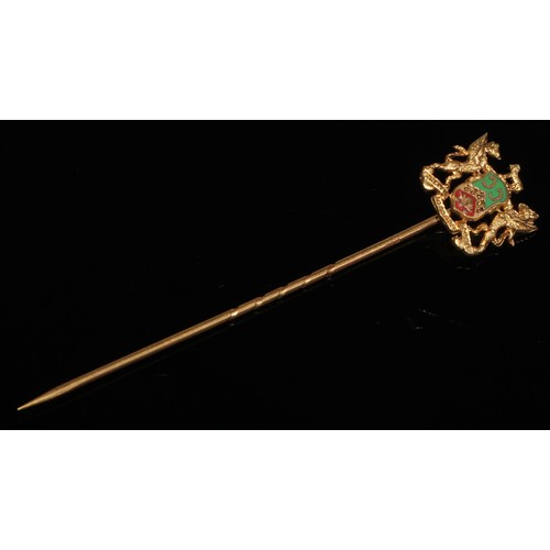 127 - A 19th century opal stick pin, yellow metal star disc mount, unmarked; others seed pearl and opal;  ... 