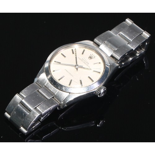 97 - Rolex - a stainless steel manual wind gentleman's Oyster Speedking Precision wristwatch, silvered ho... 