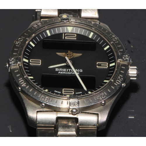 87 - Breitling - a quartz chronometer wristwatch, quartered Arabic numerals, minute track, centre seconds... 