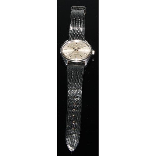 95 - Longines - a five star Admiral automatic stainless steel wristwatch, silvered dial, block baton mark... 