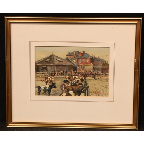 552 - Michael Crawley (contemporary)
Cattle Market, Derby
signed, watercolour, 12cm x 17.5cm