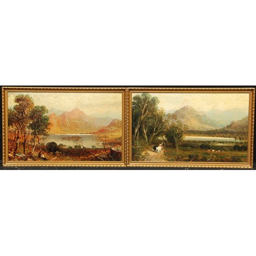 486 - In the manner of Joseph Wrightson McIntyre (active 1866 - 1885)
A Pair, Loch Lomond
inscribed to ver... 