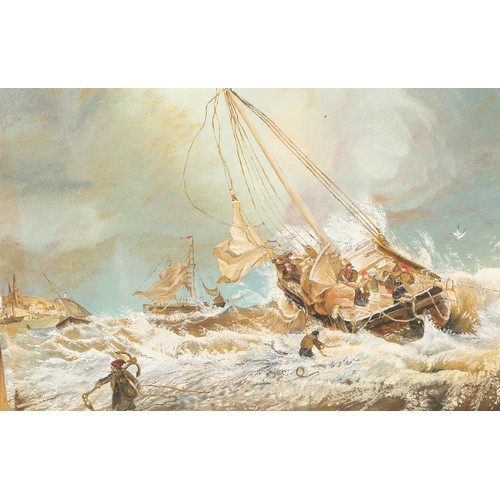 507 - T**Dawn (20th century)
A Pair, Fishermen Being Rescued in Choppy Seas
signed, oils on board, 30cm x ... 