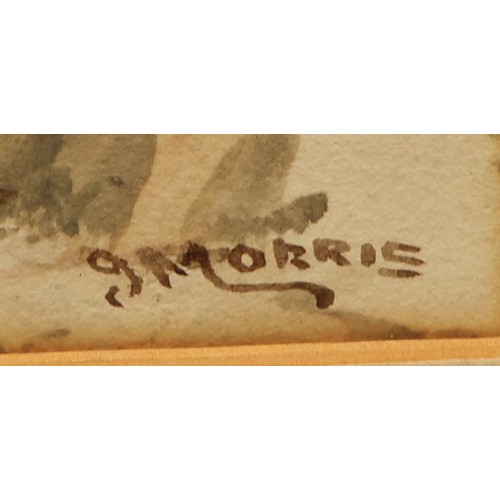 548 - J**Morris (early 20th century)
A Pair, Moored Rowing Boat and Lochside Road
signed, watercolour, 25.... 