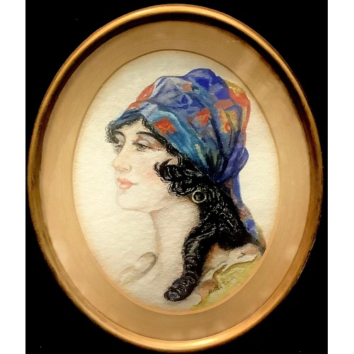 452 - George Adolphus Storey (1834 - 1919)
Romany Beauty
signed with monogram, watercolour, 18cm x 14.5cm;... 