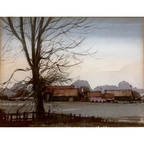 551 - Len Hubbard (20th century)
Nottingham Farm
signed, watercolour, 13cm x 16.5cm;  F Burrows Smith, a p... 